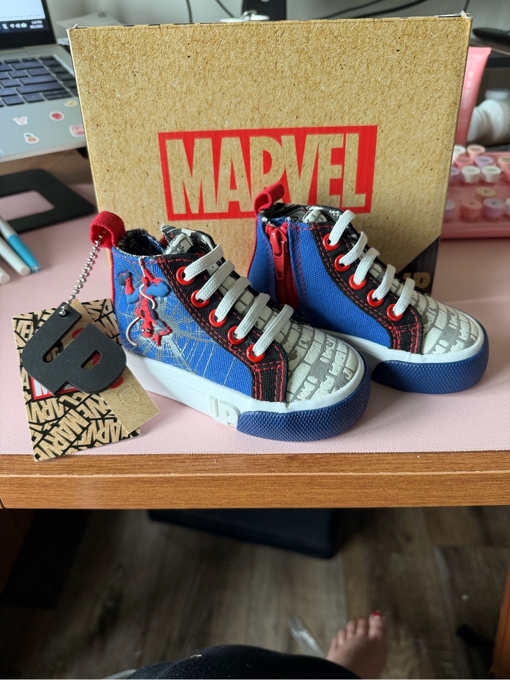 NWT Ground Up x Marvel Spider-Man high top sneakers, toddler size 5